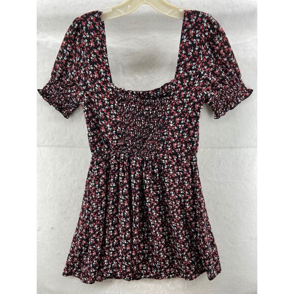 Row A Dress Women's Medi Floral Smocked Skirt Off‎ Shoulder Puff Sleeves NWT - Picture 9 of 9
